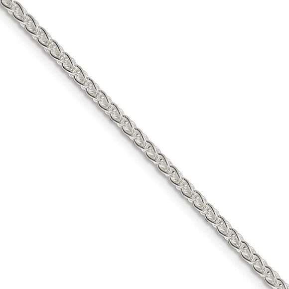 2.5mm Sterling Silver, Round Solid Spiga Chain Necklace, 24 Inch - Picture 1 of 8